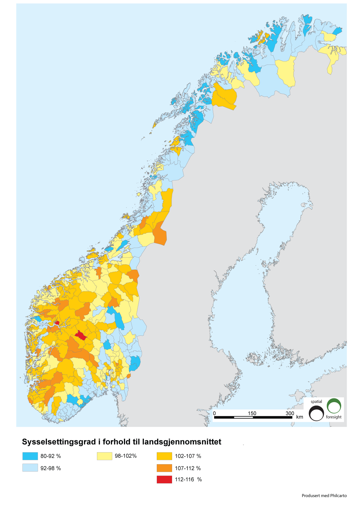 Norsk mal: Tabell Sysselsettingsgrad i