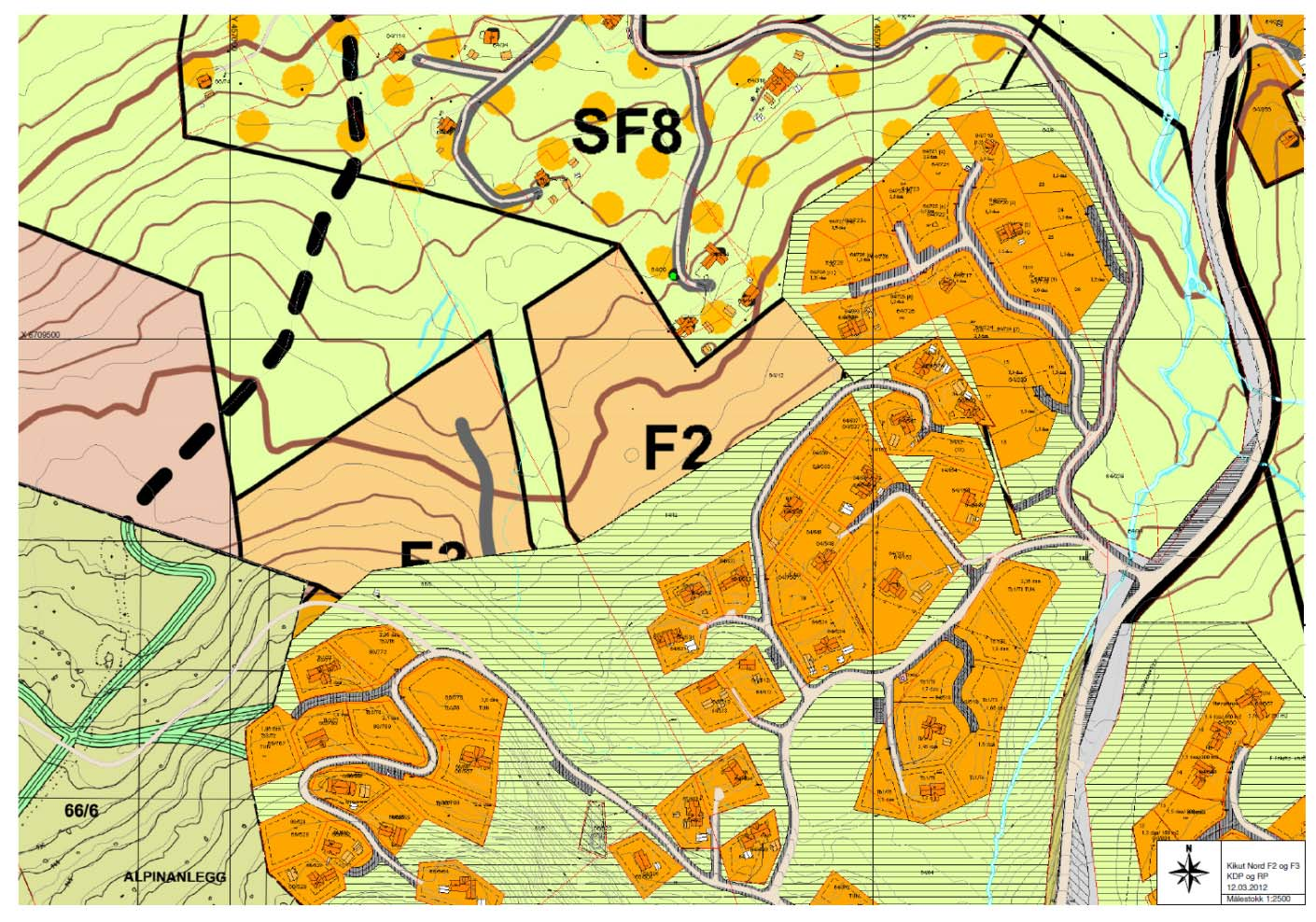 Planbeskrivelse 7 Skissen viser overlappingen av regulert friluftsområde i reguleringsplan for Kikut Nord i forhold til ny kommunedelplan for Geilo. (Kilde: Hol kommune) 3 PLANPROSESSEN 3.