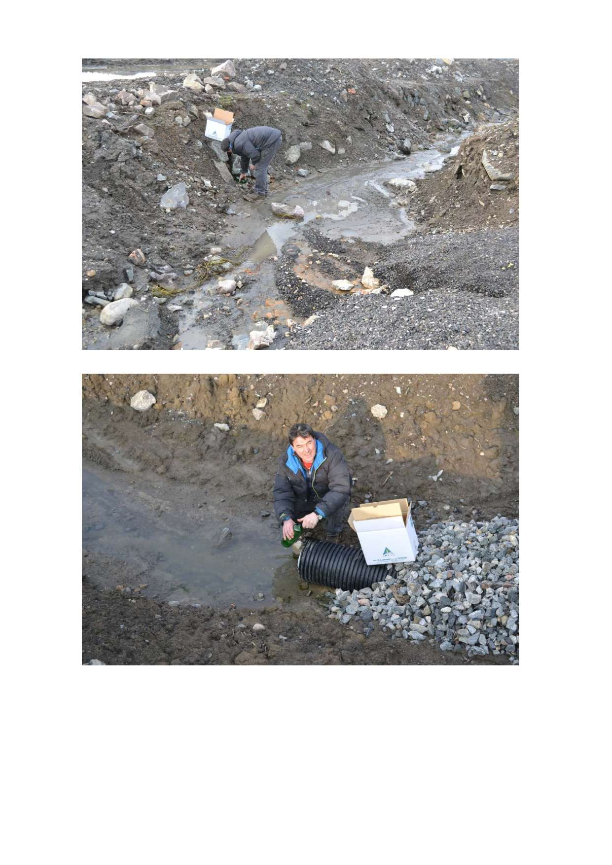 Bilde 5. Uttak av vannprøve av drensvann fra området Bilde 6.