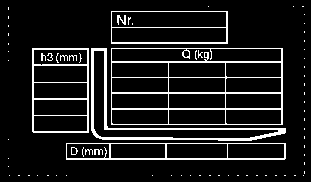 4.2 Truckens laseevneskil FORSIKTIG! Fare for uhell ved bye av gaffelarm Ved bye il gafler som avviker fra uleveringsilsanden, endres bæreevnen.