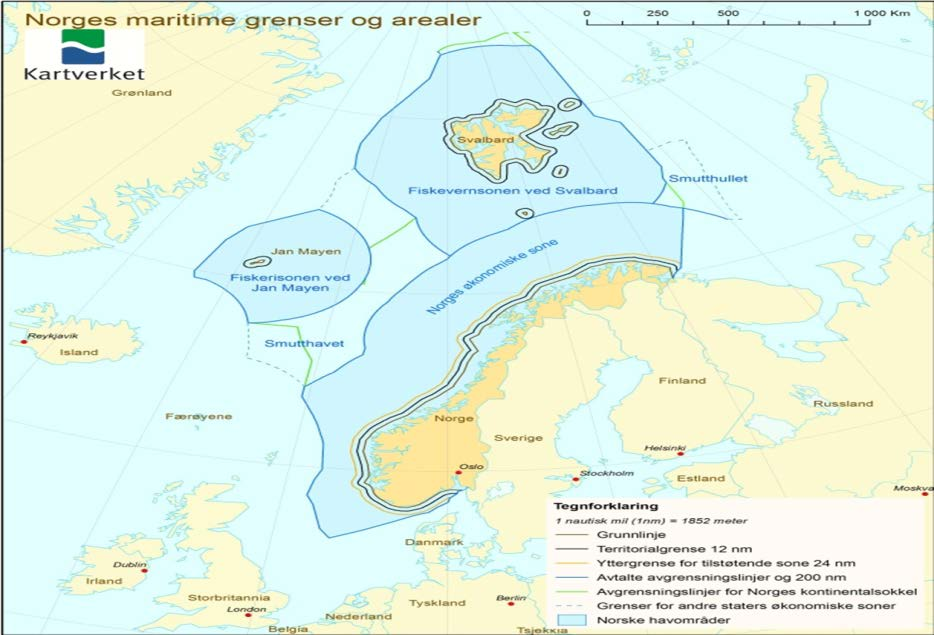 MTB i forhold til tilgjengelig Sjøareal innenfor territorialgrensen Grunnlinje dagens grense for oppdrettsaktivitet +12nm Grunnlinje angir innen havrett en kyststats avgrensning mot havet, en