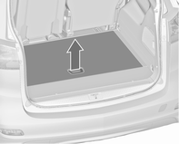 Oppbevaring og transport 83 Bakre oppbevaringsromdeksel Gulvdekke En versjon uten tredje seterad, det er oppbevaringsbokser under gulvdekket.