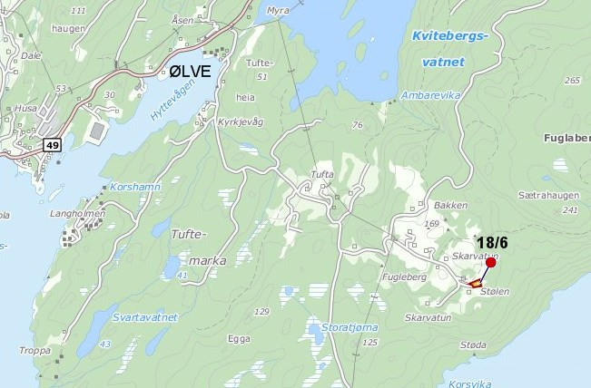 Side 4 Arealstatus og strandsone Arealet er sett av til arealføremål LNF i gjeldande kommunedelplan for Ølve.