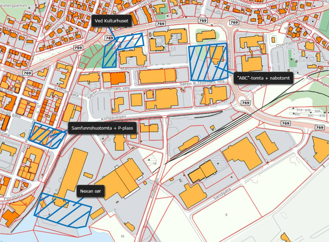 Oppdragsnr.: 5162004 Dokumentnr.: PL-01 Versjon: C02 "Eiendomsstrategi" for Namsos kommune Fig. IX. Alternative tomter for rådhus 4.5.3.