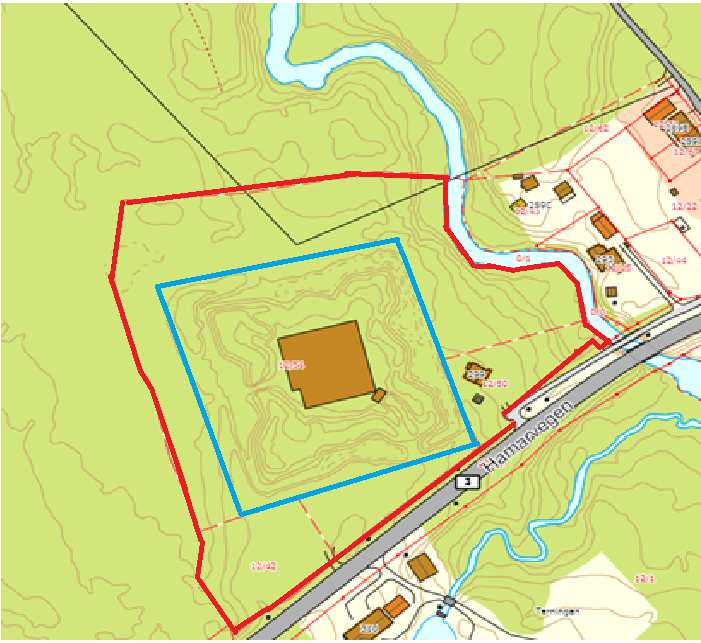Forslag om fredning etter 19 omfatter et område avgrenset med rødt på kartet nedenfor. Begge områder tilsvarer det arealet Elverum kommune regulerte til bevaring som kulturhistorisk anlegg i 1985.