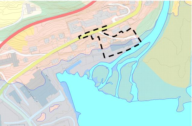 Høstflommene kan være små, eller mangle mange år og har oftere et spissere flomforløp med mindre volum og kortere varighet. Flomsonekart for 200 års flom, vist med blå skravur.