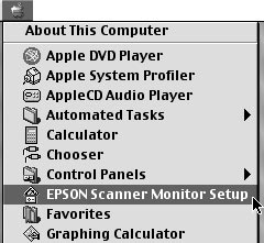 Nor 610 ch5 12/10/99 2:21 pm Page 5-8 Oppsett av EPSON Scanner Monitor for Macintosh EPSON Scanner Monitor er programvare som registrer nœr startknappen trykkes og sender informasjon til tilknyttet