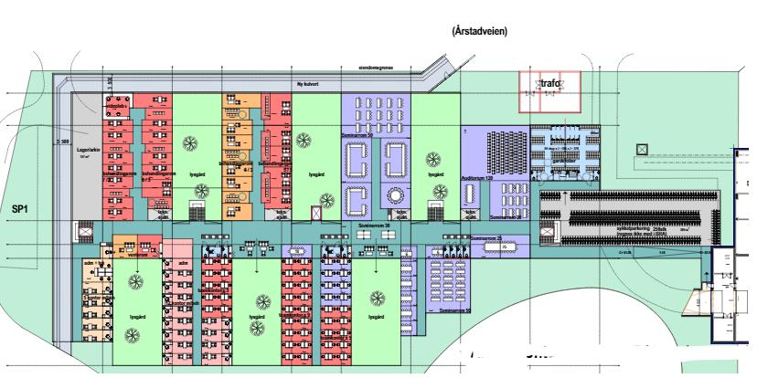 3. Kort beskrivelse konsept B Brukergruppen har også for dette konseptet lagt til grunn UiBs norm for størrelse på cellekontor i nybygg, ca. 8 kvm.