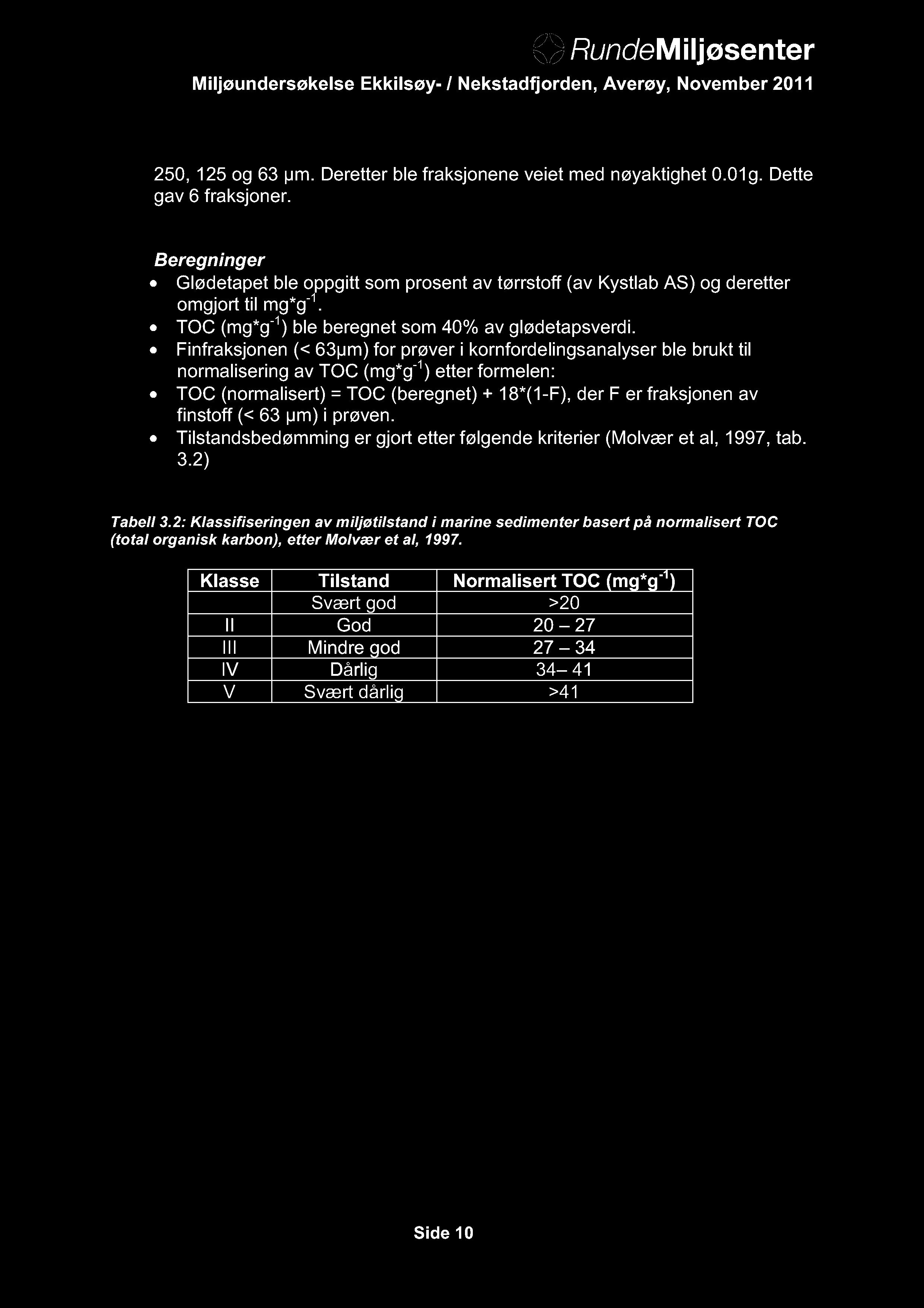 250, 125 og 63 µm. Deretter ble fraksjonene veiet med nøyaktighet 0.01g. Dette gav 6 fraksjoner.