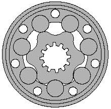 Alternativer : Flens eller hjulmontering Bak- eller sideporter Motor med nålelager Aksler - rett, splinet eller konisk Metriske eller BSPP porter Type Cm 3 / omdr.. * Min ** Trykk * int.