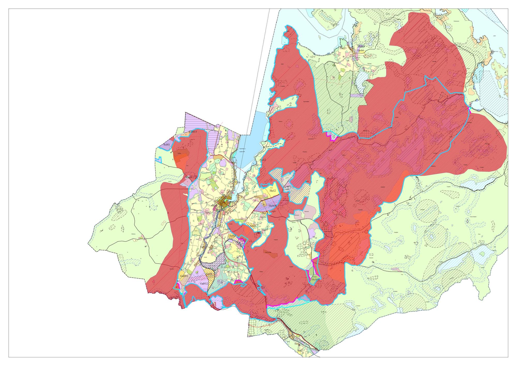 Sandnesmarkå, regional grønnstruktur og kjerneområde landbruk Sandnesmarkå Justert v/hogstad, Ims, Sviland, Bråstein, Austrått, Bogafjell, Vagle, Blå strek markå på ordinær høring Rød strek forslag