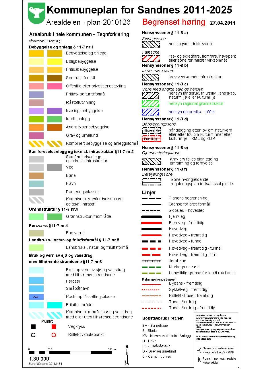 Tegnforklaring Endrete/korrigerte formål, punkt og linjer Hensynssoner Kulturminner