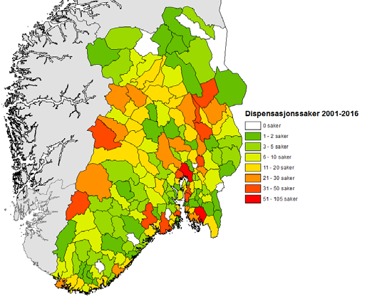 distrikt. KA-seksjonen sentralt. Figur 12: Vedtak og uttalelser etter kulturminneloven 8.1, 8.