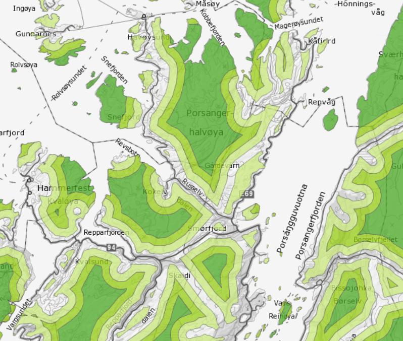 7. SAMLA BELASTNINGER 7.1 Inngrepsfrie naturområder Inngrepsfrie naturområder i Norge illustrerer tap av naturområder og dermed også beitemark.
