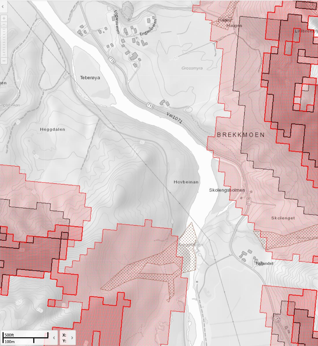 Rapport 17405001-R01-A01 Vedlegg 5 Aktsomhetskart Ingeniørgeologisk rapport til reguleringsplan Parsell 1 Bergskjæringer Side 3 av 3 Statens vegvesen Region midt Figur 3: Aktsomhetsområder