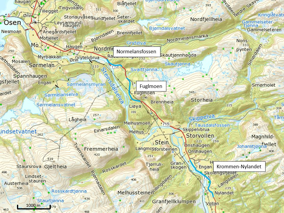 1 Innledning 1.1 Bakgrunn og hensikt Statens vegvesen planlegger utbedring av flere delstrekninger langs Fv 715 i Osen kommune (hp 16 km 2700 13150 og hp 18 1850 4200).