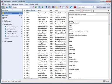 Steg 1: Lage en EndNote-database (Library) Åpne EndNote: Start Skriv «EndNote» i Search programs and files Velg EndNote Program Eller på annet vis.