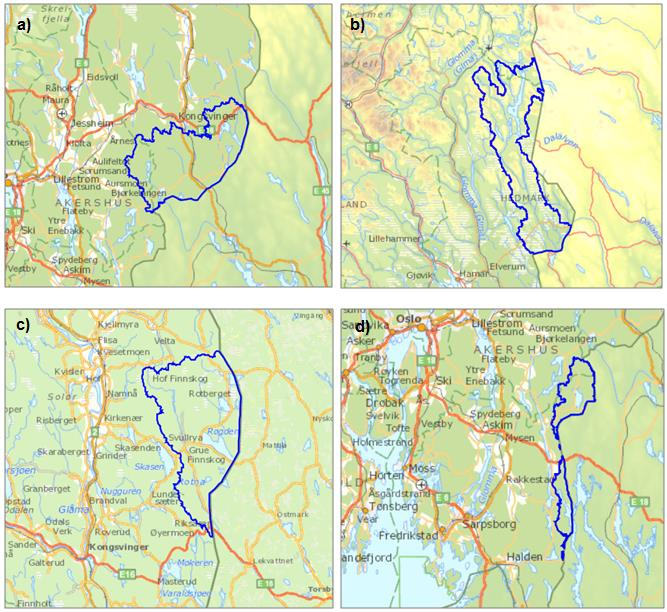 Vannforekomstene varierer fra kalkrike klarvannsjøer i fjellet i nord til kalkfattige humøse vannforekomster i lavlandet i sør.