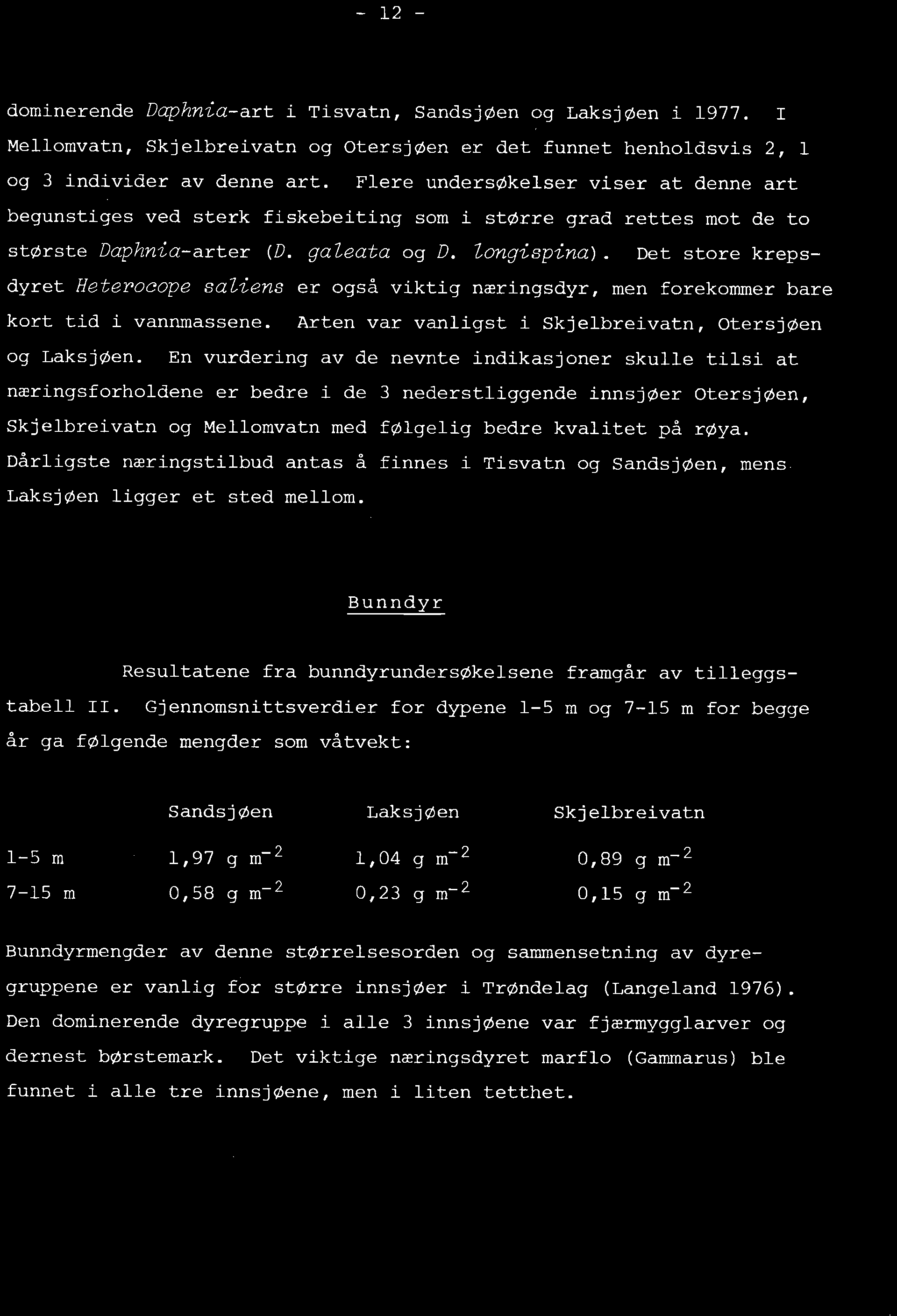 Men var vanligst i Skjelbreivatn, <X.~BJW- *:l ;,m#-w~ie. M ntrdirlng av de nevnte indikasjoner skulle tilsi K -. I I m &- 1 b. &r i de 3 nederstliggende innsjaer Ot4saj@&m, '.