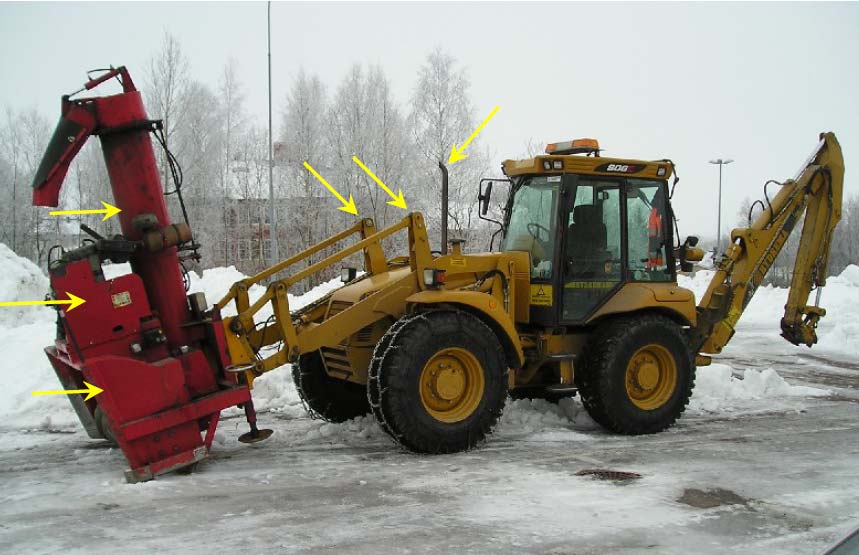 Snøryddeutstyr med store blindsoner i gater med mye trafikanter Vinteren 2009 ble en eldre mann påkjørt av en hjullaster med snøfres i et gangfelt.