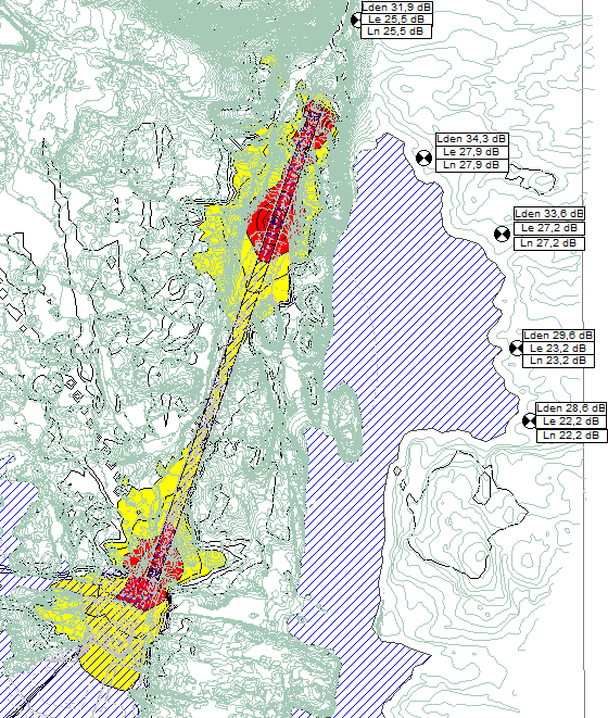 2.4.2 Aktivitet nede i rørgaten Støykildene er representert i form av støy fra tre gravemaskiner plassert ved ulike posisjoner nede i rørgaten.