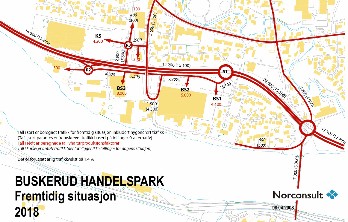 Side: 4 av 8 Lenke 3 Lenke 2 Lenke 1 Figur 2: Oversikt trafikktall. Tall i parentes er fremskrevet trafikk uten utbygging, dvs.