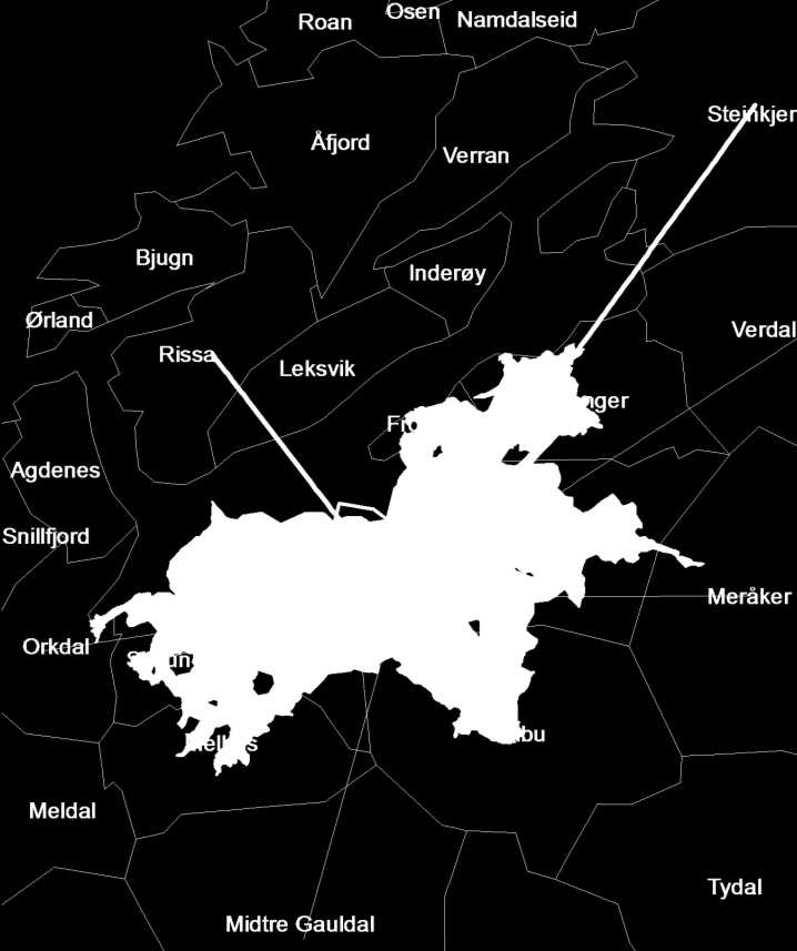 85% av befolkninga bor i tettsted, og i kommunens administrasjonssenter Hommelvik. Kommunen deltar både i Trondheimsregionen og Værnesregionen.