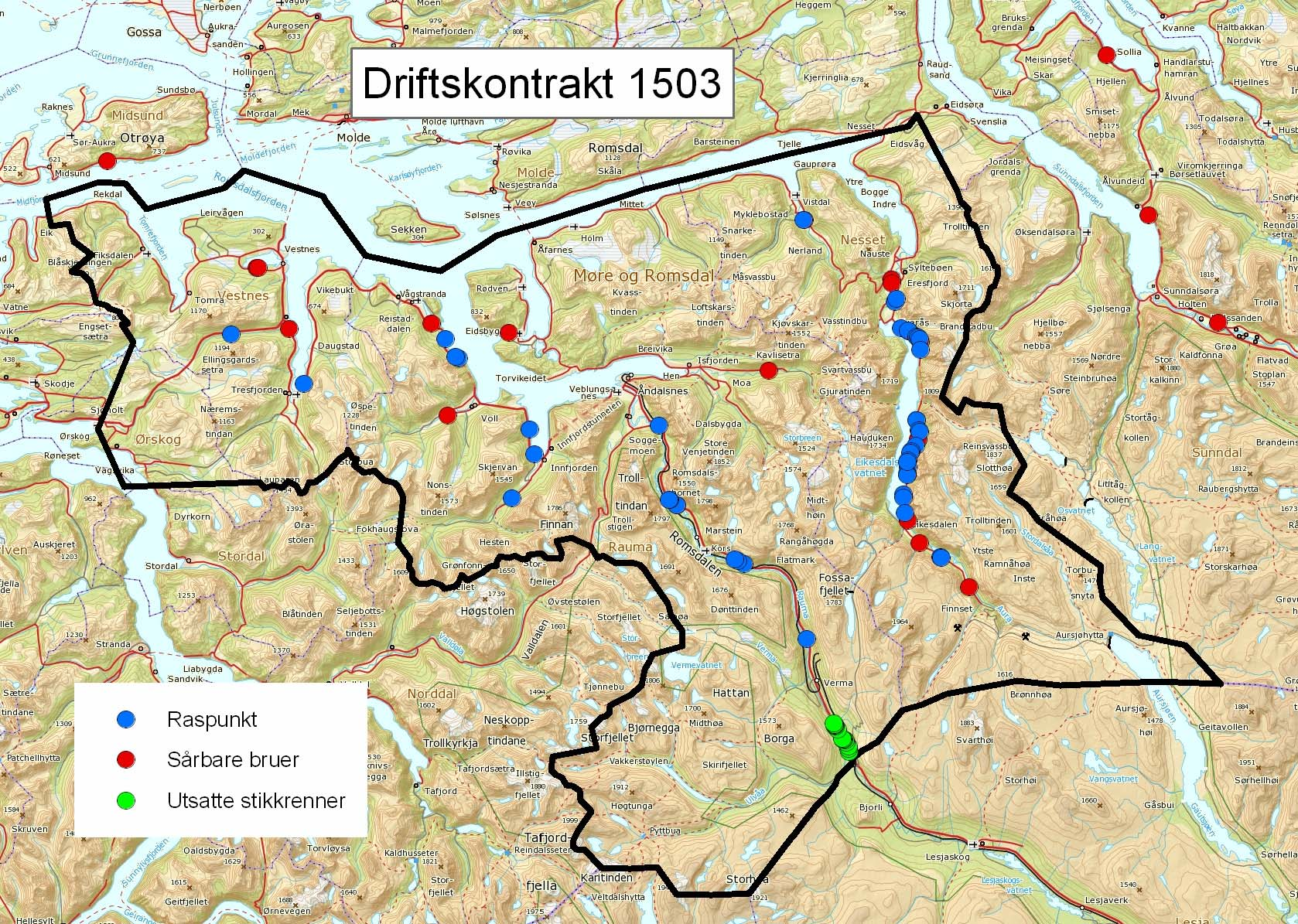 Sårbare punkt i driftskontrakt 1503