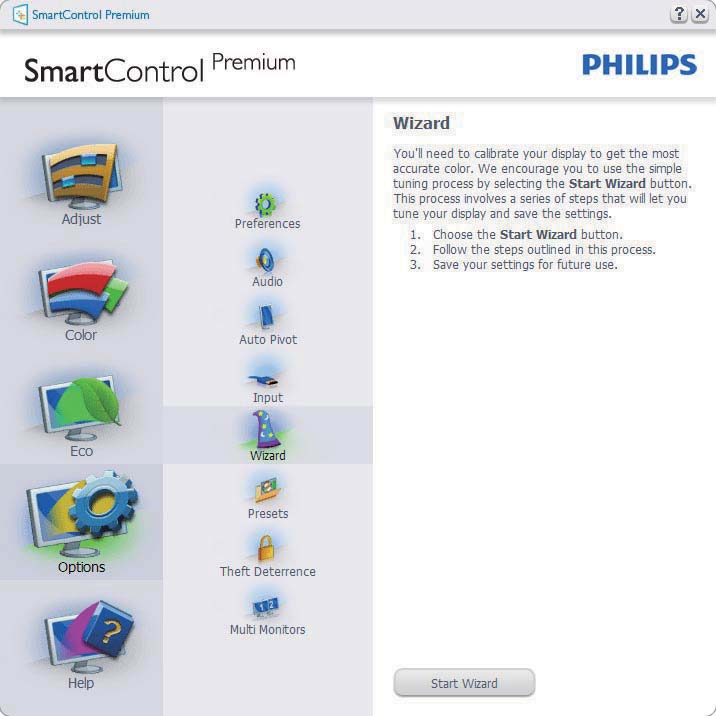 3.5 Philips SmartControl Premium Den nye SmartControl Premium-programvaren fra Philips lar deg kontrollere skjermen via et brukervennlig skjermgrensesnitt.