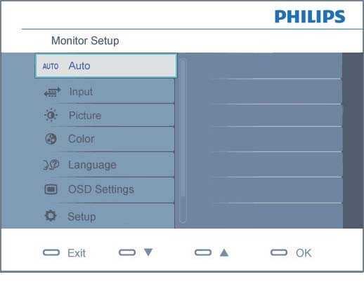 Beskrivelse av skjermmenyen Hva er On-Screen Display (OSD)? Skjermmenyene (On-Screen Display - OSD) er en funksjon som alle Philips-skjermer er utstyrt med.