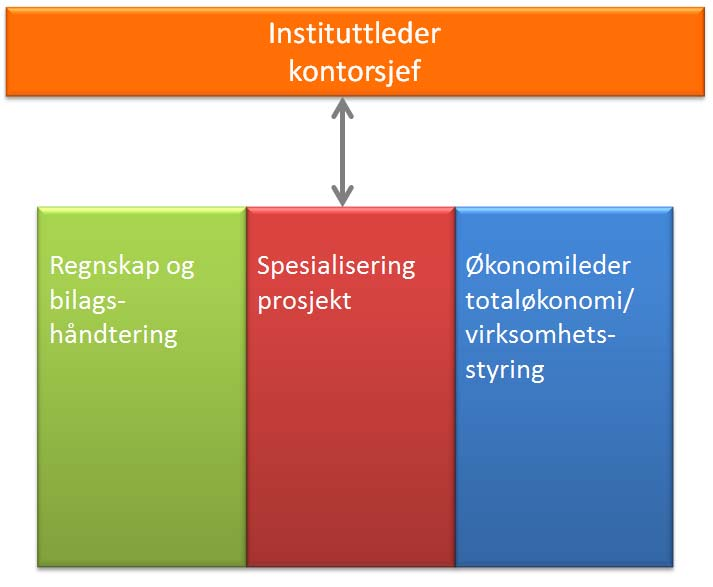 4 4 Mål og kriterier for organisering. Når vi ser disse utfordringene har gruppen satt opp følgende mål og kriterier for organiseringen av økonomifunksjonen ved MN.