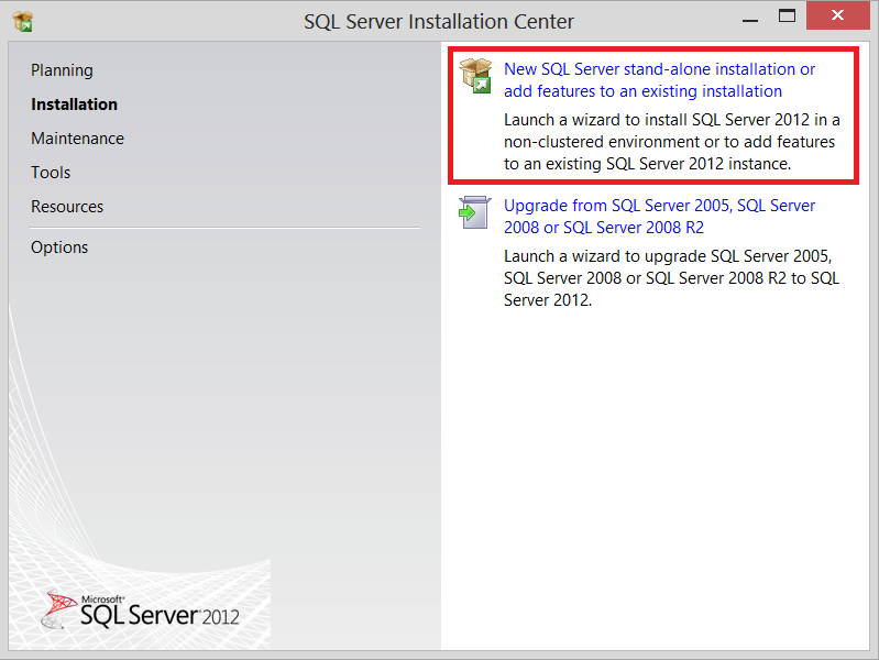 Installasjonsguide Trykk New SQL Server