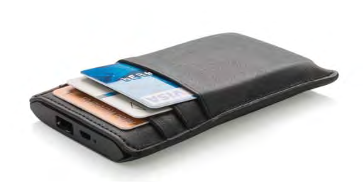 smarte Swiss Peak lommeboken med 2200 mah powerbank, så sørg for at din telefon er