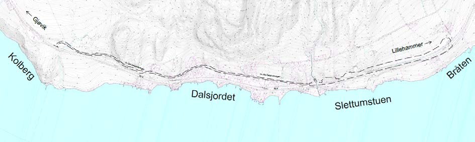 2 Bakgrunn for planforslaget 2.1 Planområdet Planområdet strekker seg fra kryss Dalsjordvegen/rv. 4 ved Kolberg til Stokkevegen ved Bråten (eks undergang benyttes).