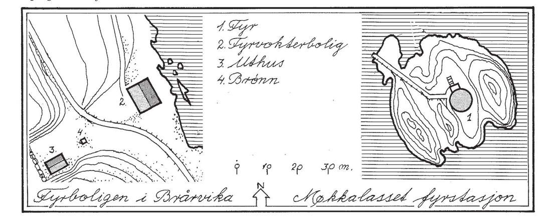 NB: IKKE FREDET Tegning: Sven Poulsson, Norges fyr,