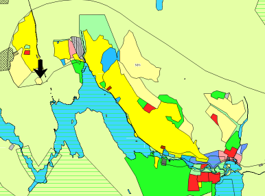 Sannsynlighet Konsekvens Egnethet/konflikt Beskrivelse/kommentar Grunnforurensning 1 1 Støy 1 1 Landbruk/jordvern 2 2 Ligger omkranset av dyrka mark Naturmangfold/vassdrag 2 1 Kulturminner og