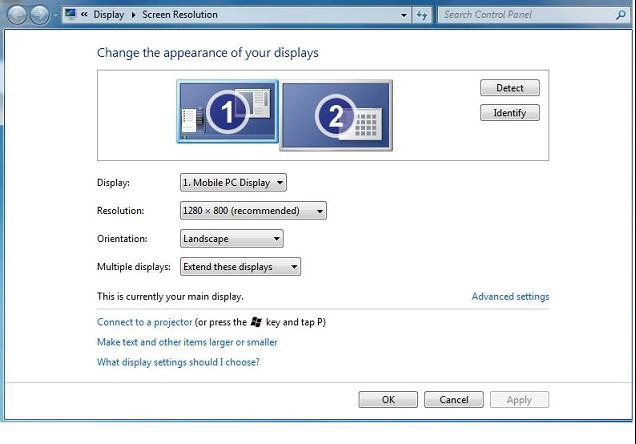 3. Betjene skjermen 3.3 Hvordan kontrollere skjermen Windows 7-system På Windows 7 kan du konfigurere en DisplayLink-enhet gjennom Windows Display Properties (Egenskaper for skjerm).