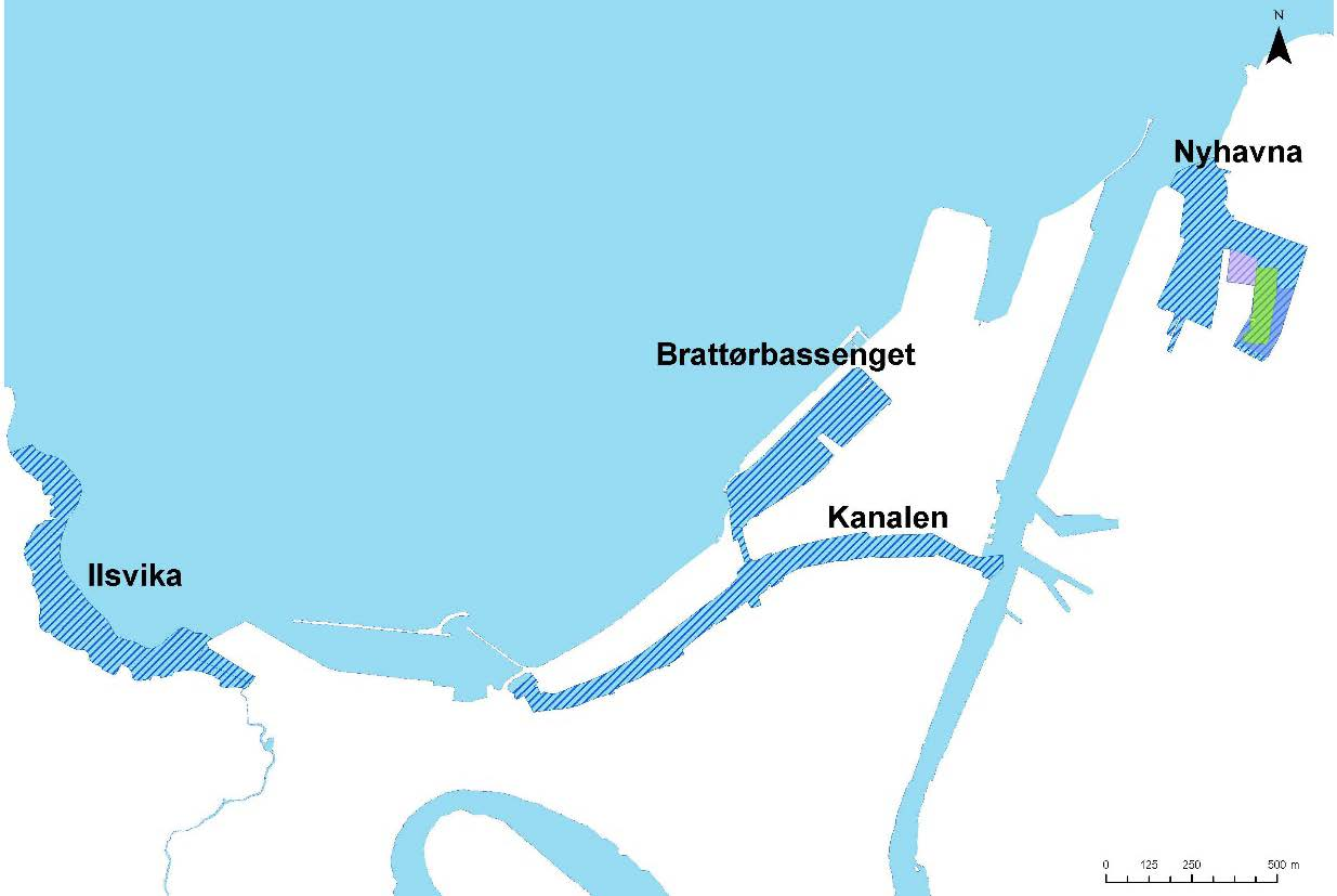 Side: 7 Pir 2 Mellomlager (Ikke benyttet i perioden) Mudring (Utført) og tildekking Strandkant og sjøbunnsdeponi Mellomlager på Strandkantdeponi Mudring og tildekking (Utført)