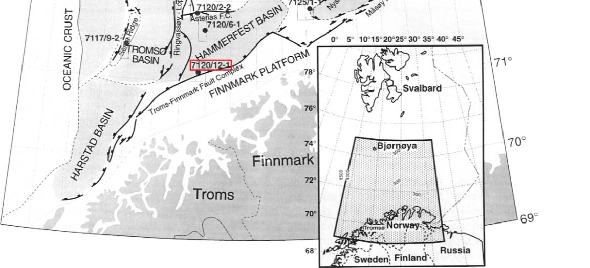 Fra Longyearbyen og sørover ligger konglomerat fra paleogen direkte på avsetninger fra tidlig kritt (basal tertiær inkonformitet).