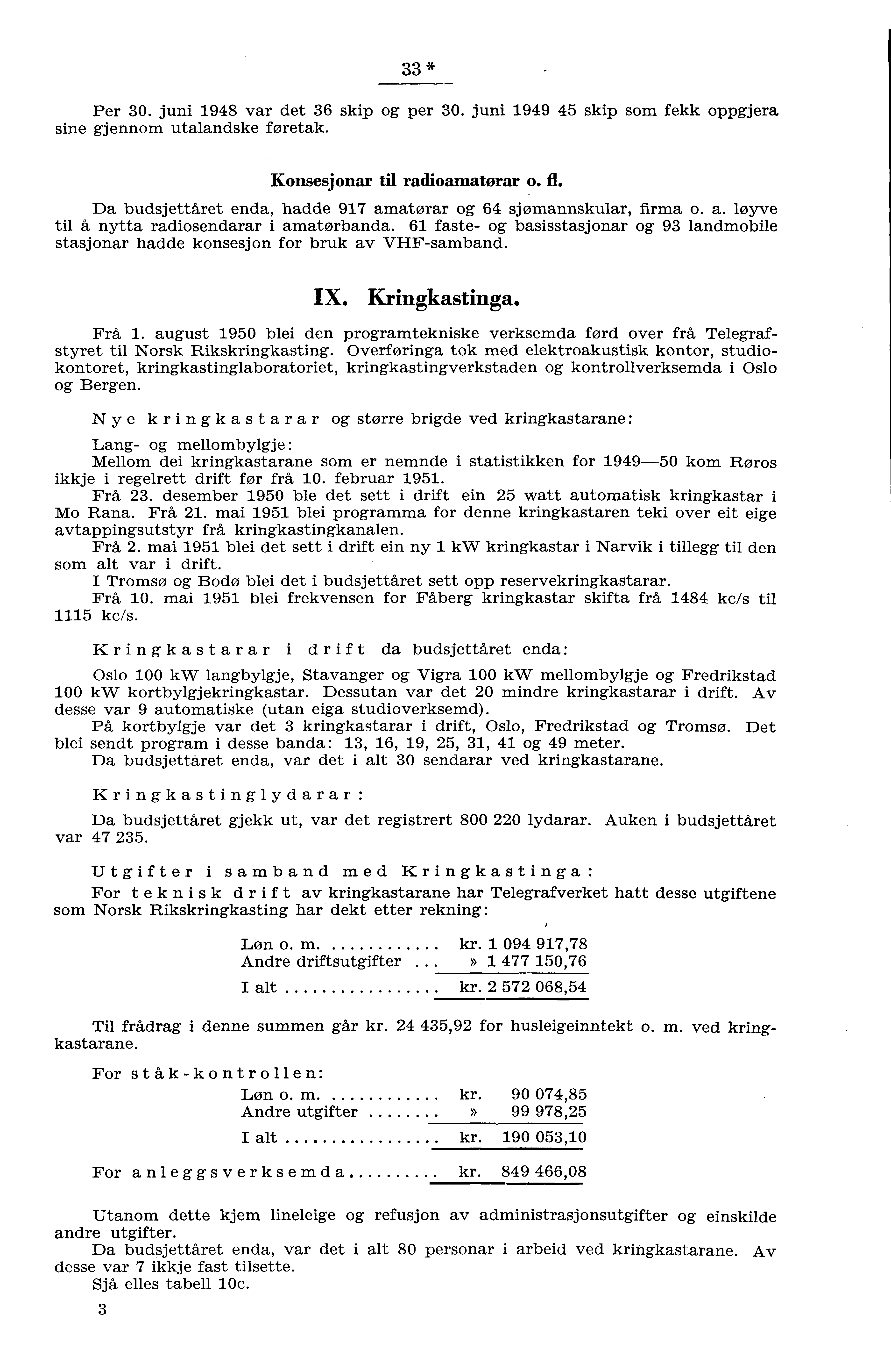 * Per 0. juni 98 var det 6 skip og per 0. juni 99 skip som fekk oppgjera sine gjennom utalandske føretak. Konsesjonar til radioamatorar o. fl.