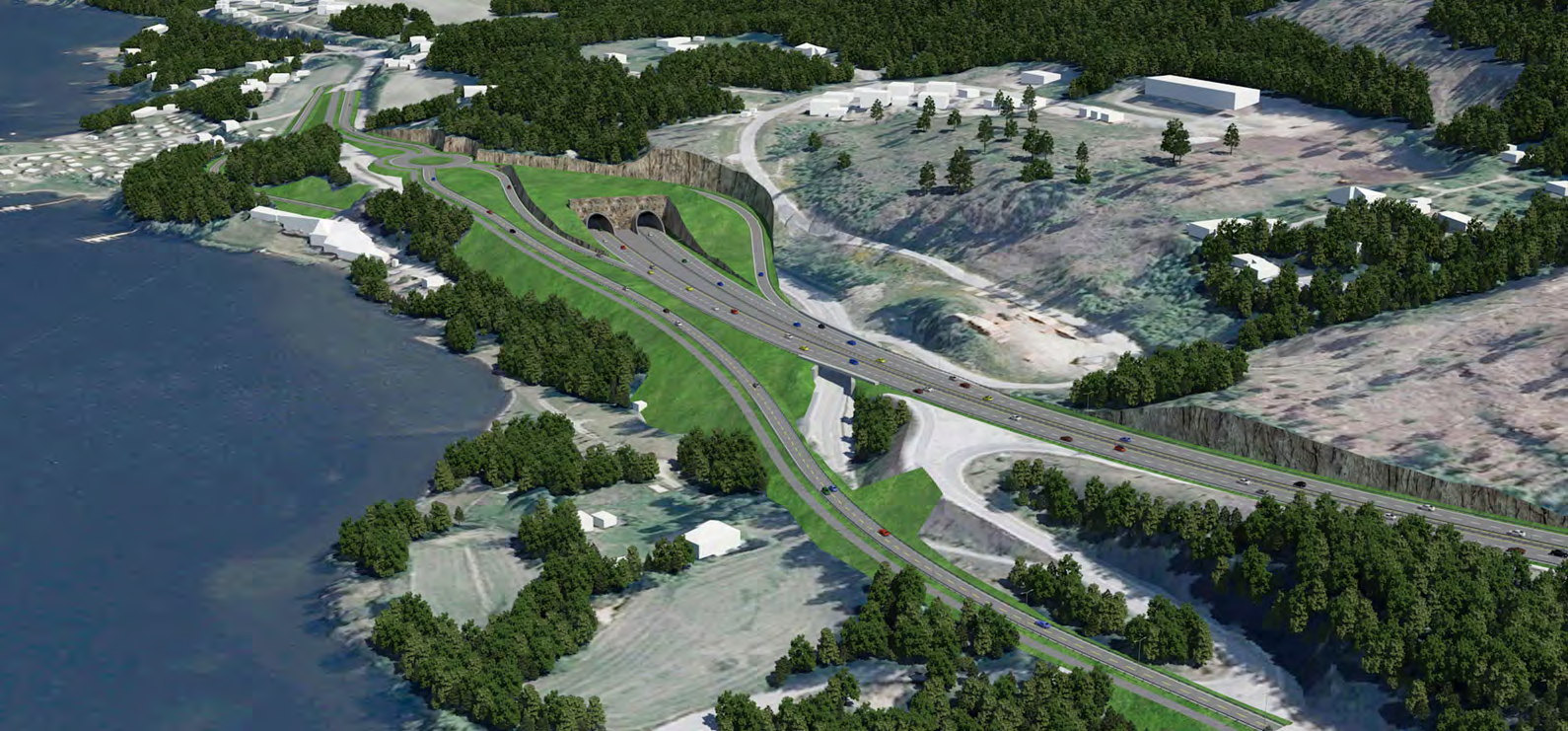 6: Rørvik Bymoen (lang undersjøisk tunnel) Delstrekningen går fra Rørvik og krysser Kroksund i en undersjøisk tunnel som går helt fram til Bymoen.