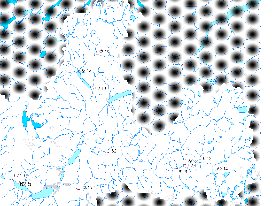 3. Hydrometriske stasjoner I figur 6 er det gitt en oversikt over hydrometriske stasjoner i Vossovassdraget oppstrøms utløpet av Vangsvatnet.