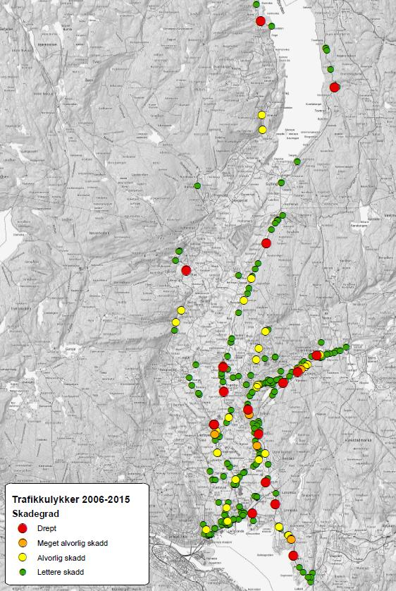 Trafikksikkerhetssituasjonen Lier kommune ligger mellom Asker og Drammen og har E18 fra Akershus grense til Drammen. Rv 23 går fra Kjellstad til Røyken grense ved Lahell.