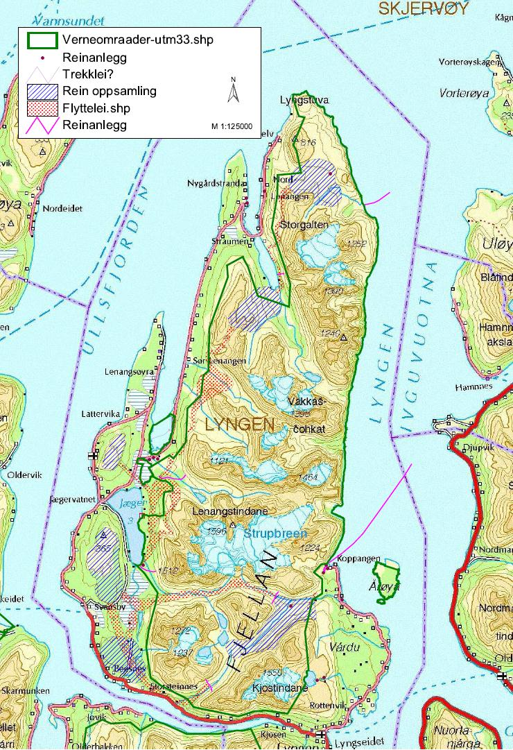 Side 28 av 57 Anlegg: Distriktet har et flåtegjerde med mobile fangarmer på ca 1 km på hver side, over Fastdalselva og et stykke til fjells.