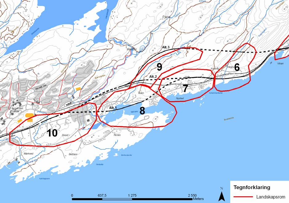 Landskapsrom innenfor delstrekning 2 Vikan Hunstad øst (fig.99) 6. Kvalvåg Høglia 7.