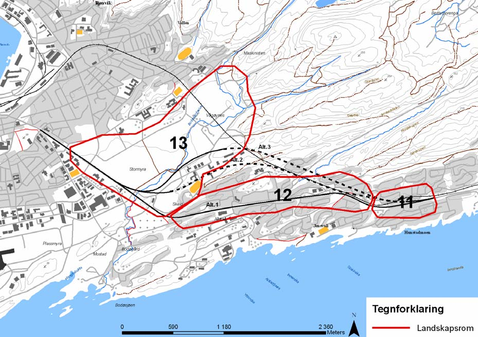 Landskapsrom innenfor delstrekning 3 Hunstadmoen Thallekrysset (fig.101) 11.