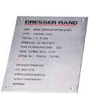451001 Lasergravert rustfritt stålskilt Graverte skilt i plastlaminat Skilt i UV bestandig plastlaminat (1,6 mm) for inne- og