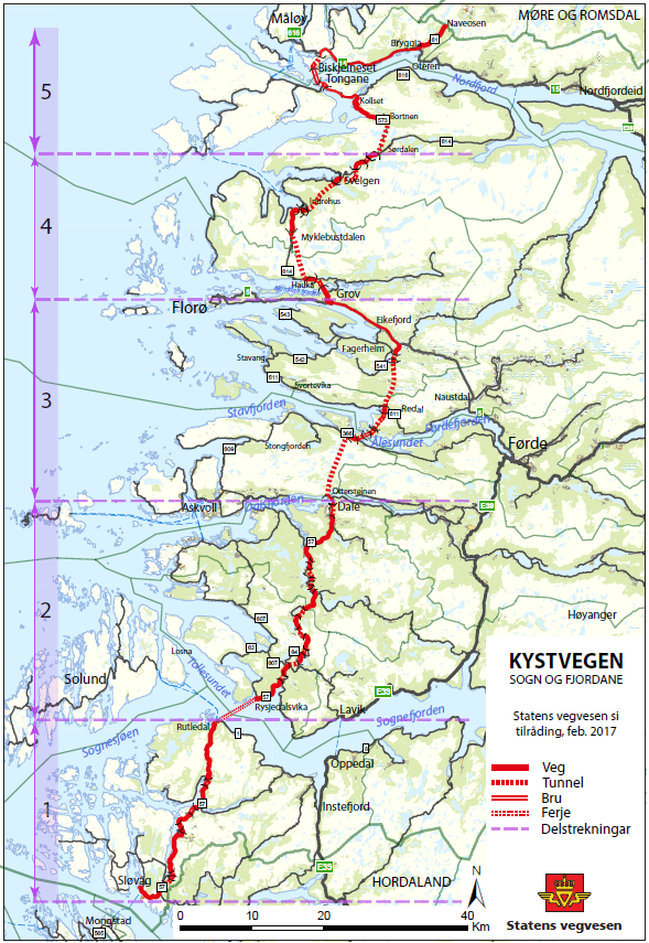 Figur 7-3: Kart med Statens vegvesen si tilråding for heile