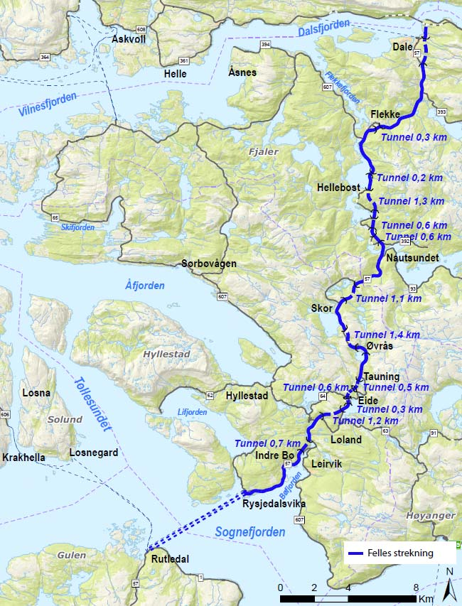 Nautsundet bru Hellebost Det vert behov for ny bru over Nautsundet. Frå Nautsundet om lag til Brekke har vegen gul midtlinje, og er utbetra for om lag 15 år sidan.