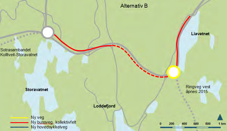 forhold til biltrafikken. Dette vil halvere dagens kapasitet for biltrafikk på rv. 555.